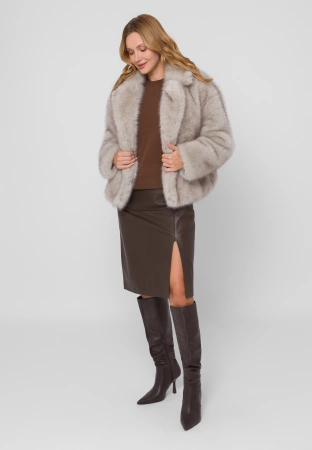 Brązowa skórzana spódnica