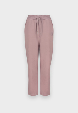 Beżowe dresowe spodnie z prostą nogawką