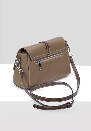Beżowa torebka z brązowymi elementami