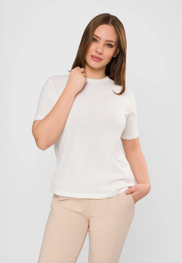 Ecru bluzka z wiskozą 