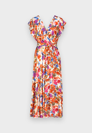 Długa wiskozowa sukienka w jasny kwiatowy print