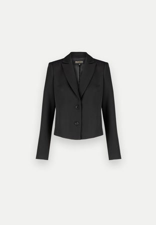Czarny krótki dopasowany żakiet