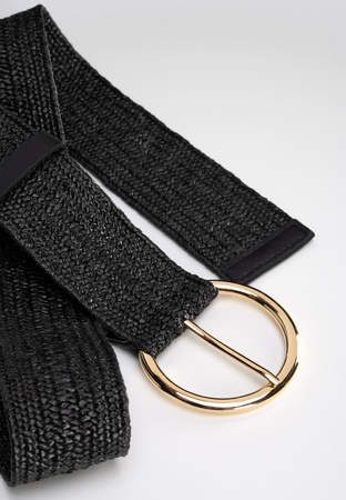 Czarny pleciony pasek