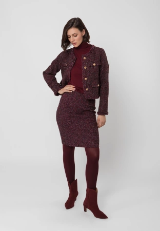 Bordowa spódnica ołówkowa