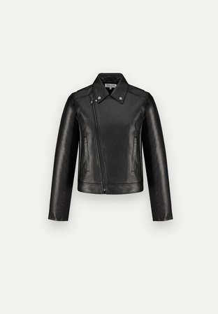 Czarna skórzana ramoneska