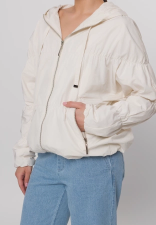 Przeciwdeszczowa kurtka oversize w kolorze jasnego beżu