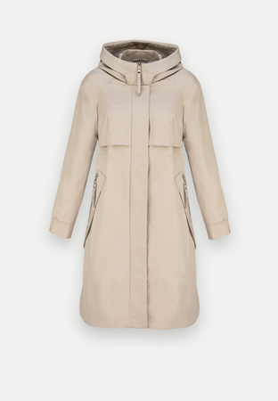 Wodoodporna brązowa kurtka z kapturem