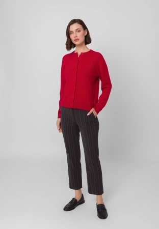Bordowy wełniany kardigan