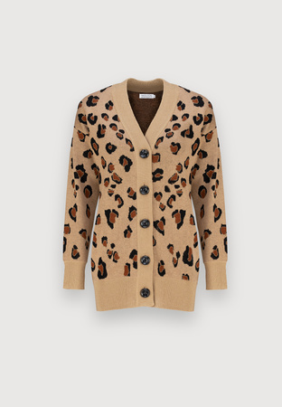 Dłuższy kardigan w cętki