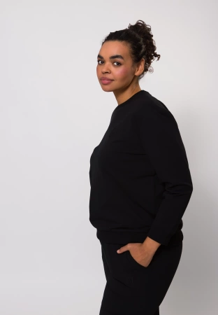 Czarna bawełniana bluza z aplikacją