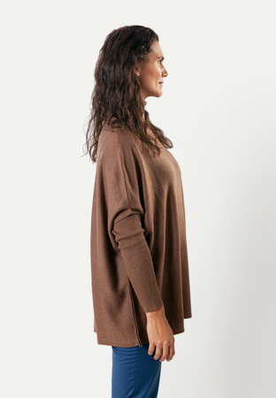 Brązowa tunika z golfem