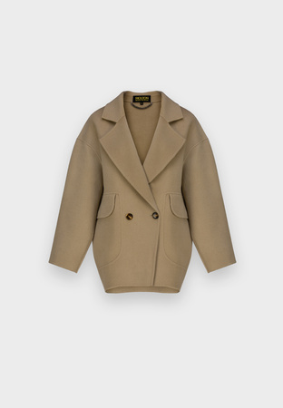 Brązowa kurtka z wełny double face