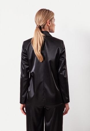 Czarny satynowy żakiet
