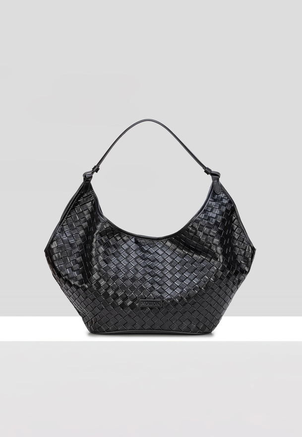 Czarna pleciona torba na ramię