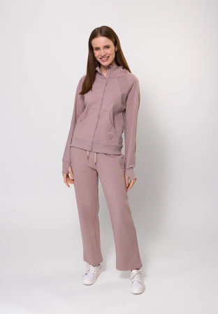 Beżowe dresowe spodnie z prostą nogawką