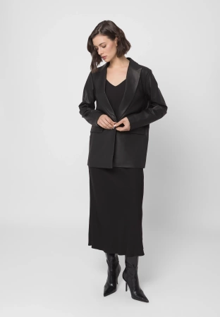 Długi skórzany żakiet