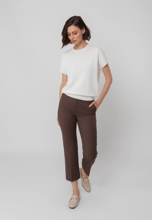 Ecru dzianinowa bluzka z wiskozą