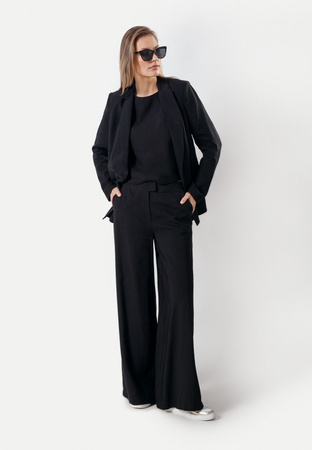 Czarna bluzka z lnem