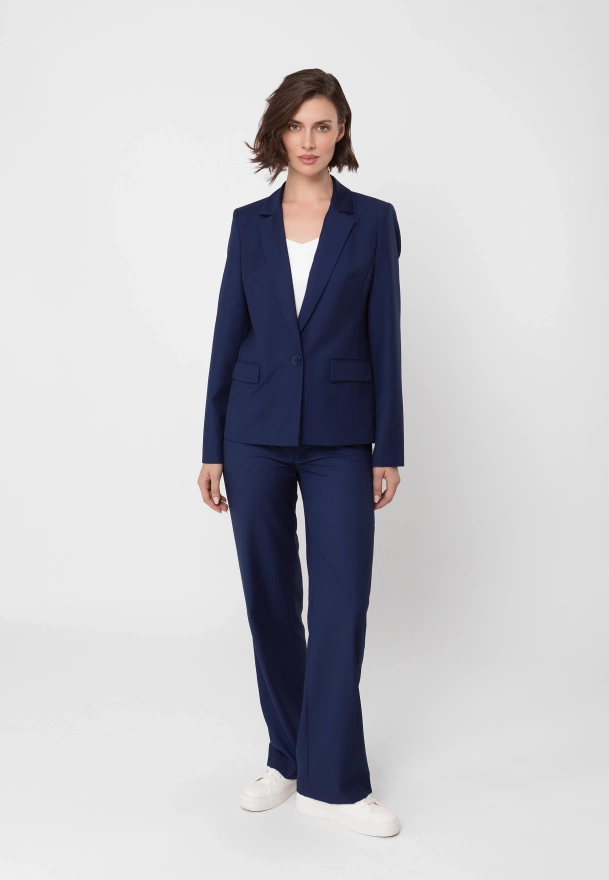 Garniturowe spodnie z prostą nogawką