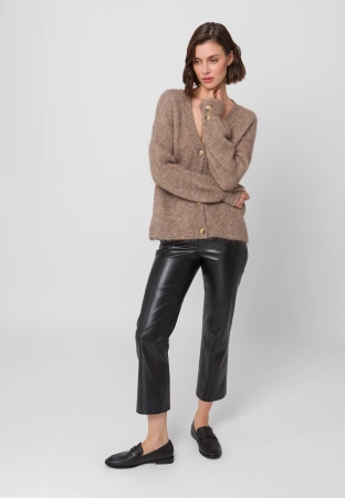 Beżowy kardigan z alpaką