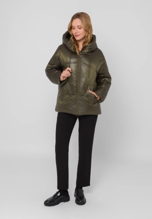 Pikowana kurtka w kolorze oliwkowym