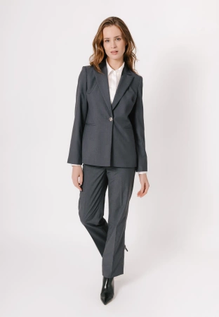 Grafitowy żakiet na jeden guzik