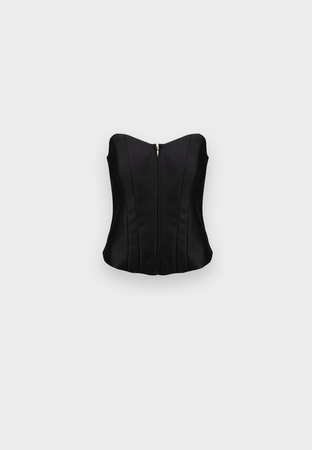 Czarny gorset z połyskiem na suwak