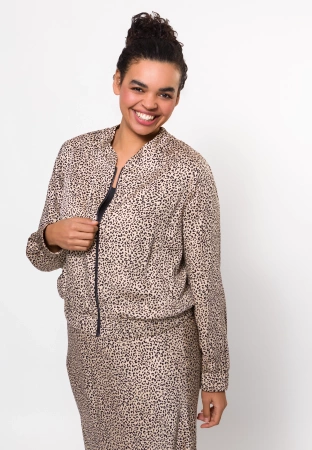 Bomberka z wiskozy w drobną panterkę