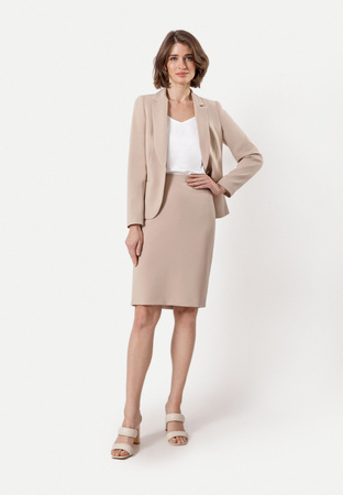 Beżowa ołówkowa spódnica z wiskozą