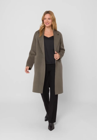 Wiązany płaszcz 100% wełna