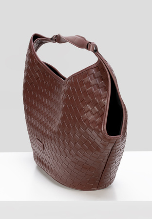 Brązowa pleciona torba na ramię