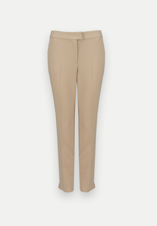 Beżowe spodnie w kant z wiskozą