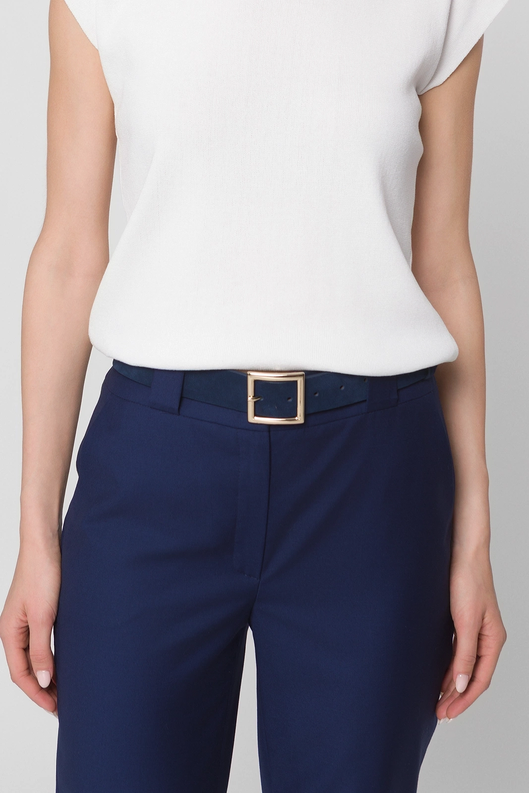 Zamszowy granatowy pasek