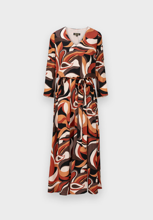 Wiskozowa sukienka wiązana w pasie