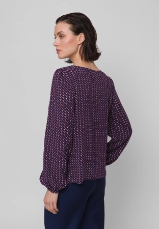 Wiskozowa bluzka z bufiastymi rękawami