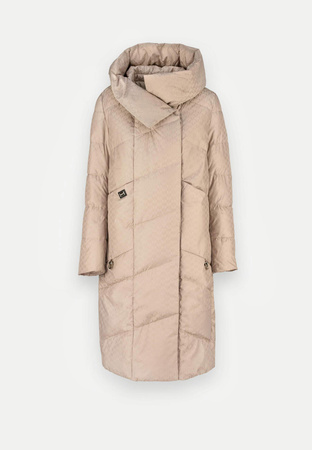 Beżowa kurtka z żakardowej tkaniny