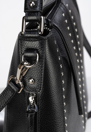 Czarna torebka z ćwiekami 100% skóra