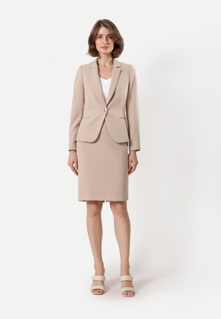 Beżowa ołówkowa spódnica z wiskozą