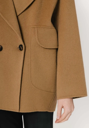 Brązowa kurtka z wełny double face