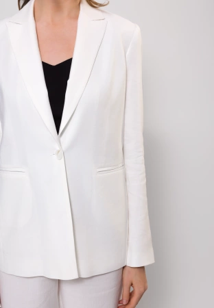 Ecru żakiet z wiskozą i lnem