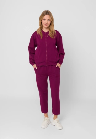 Bluza dresowa na suwak w kolorze bordowym