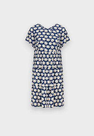 Granatowa sukienka w kwiaty 100% wiskoza