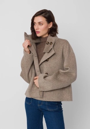 Beżowa kurtka double face