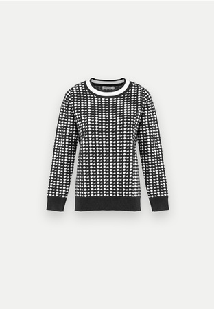 Czarno biały sweterek z wełną