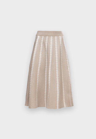 Beżowa trapezowa spódnica z wełną