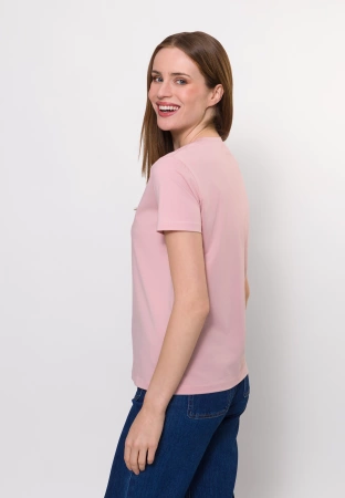 Różowy bawełniany t-shirt z rybką