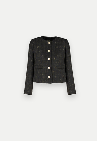 Krótki czarny żakiet w stylu chanel