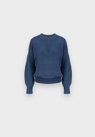 Granatowy sweter z wełną