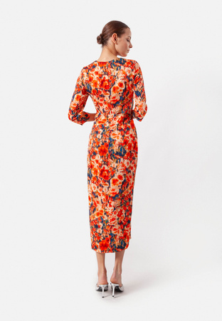 Wiskozowa sukienka z fantazyjnym drapowaniem