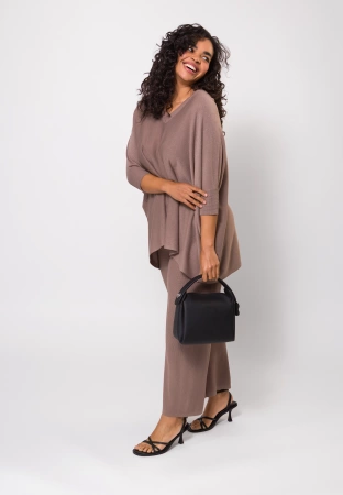 Szerokie spodnie ze strukturalnej dzianiny